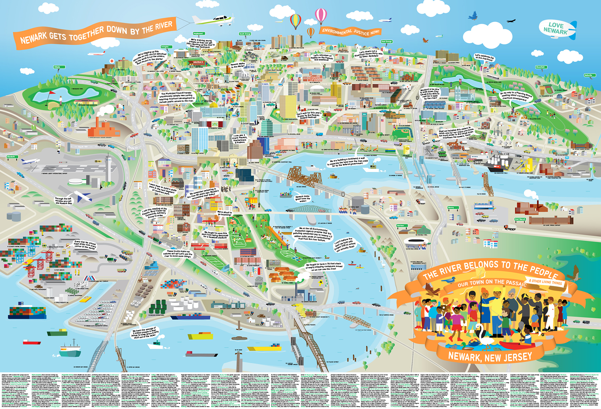 graphic map of newark new jersey riverfront