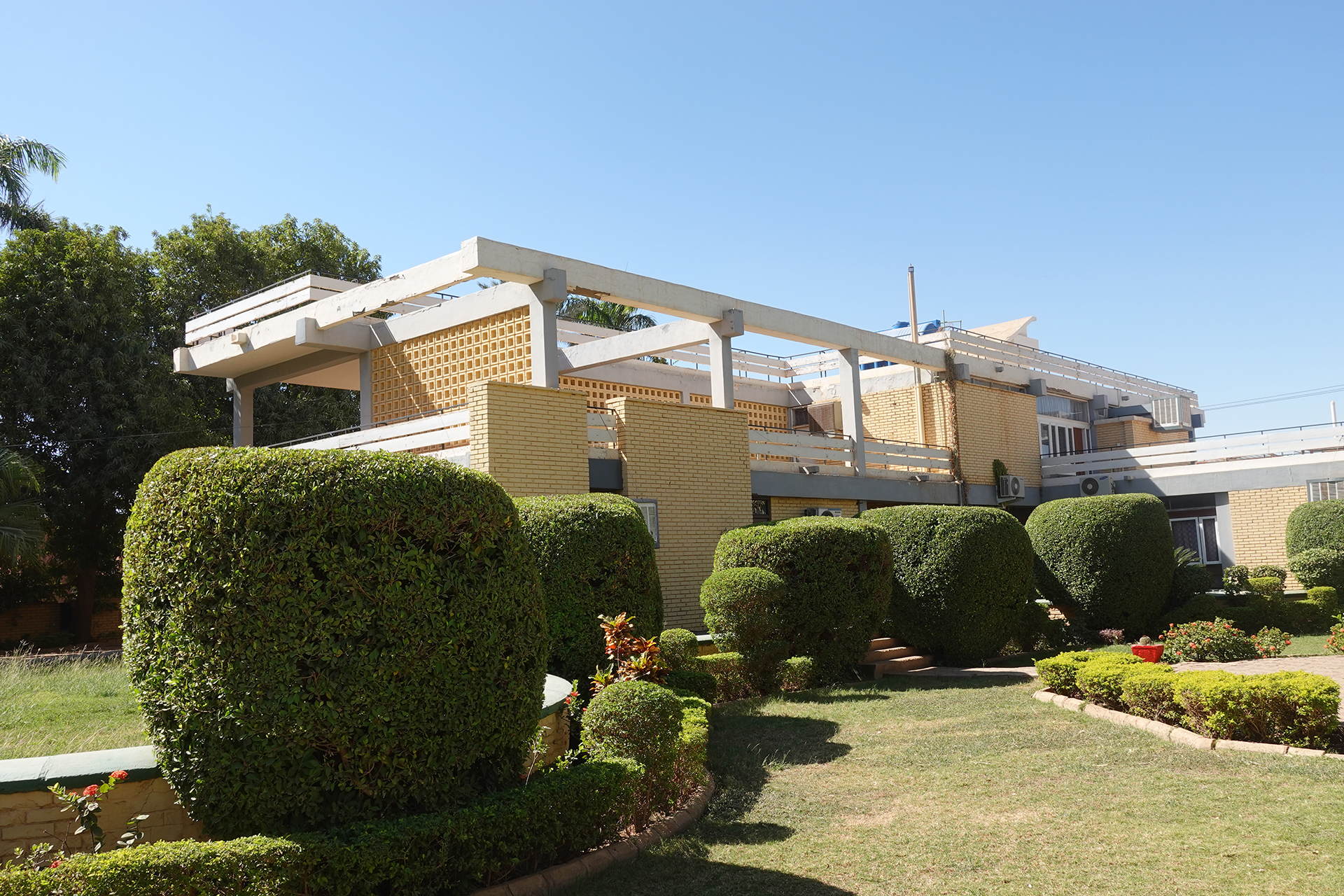 Angular yellow brick house