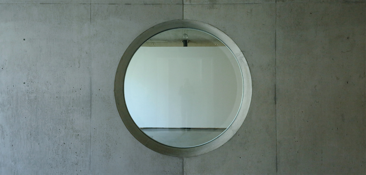 Concrete wall with a circular window