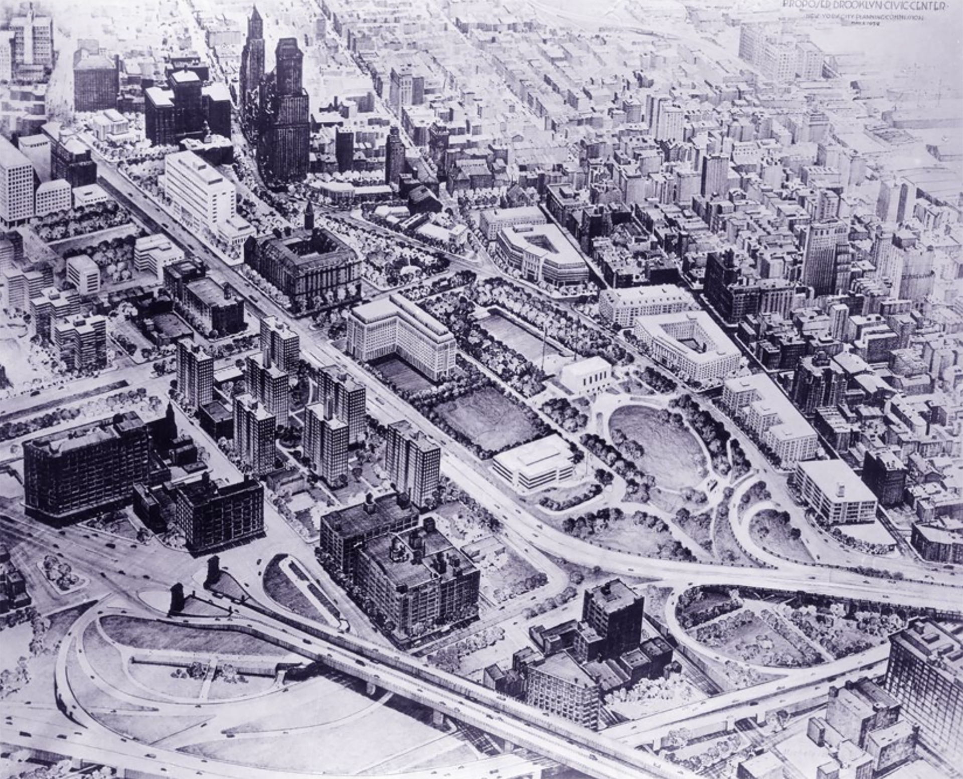 Aerial perspective of Brooklyn 