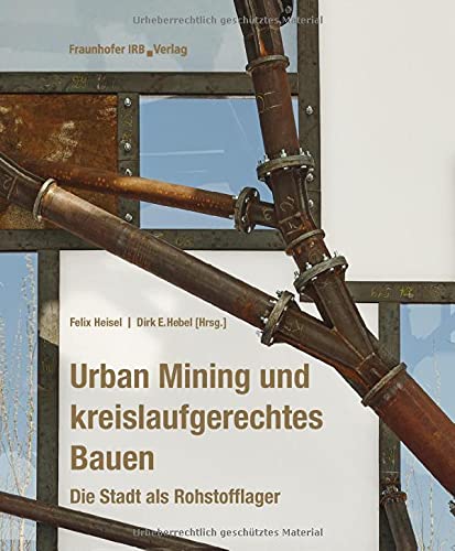A book cover with rust pipes in front of blue and grey blocks.