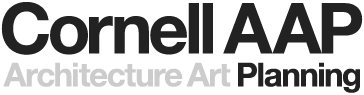 logo with Cornell AAP, Architecture and Art in grey and Planning in black