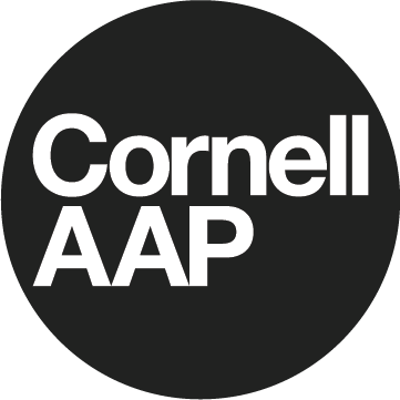 black circle with Cornell AAP written in white text
