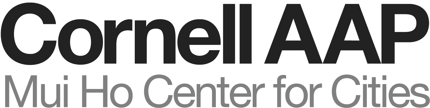 logo with Cornell AAP, Mui Ho Center for Cities in grey