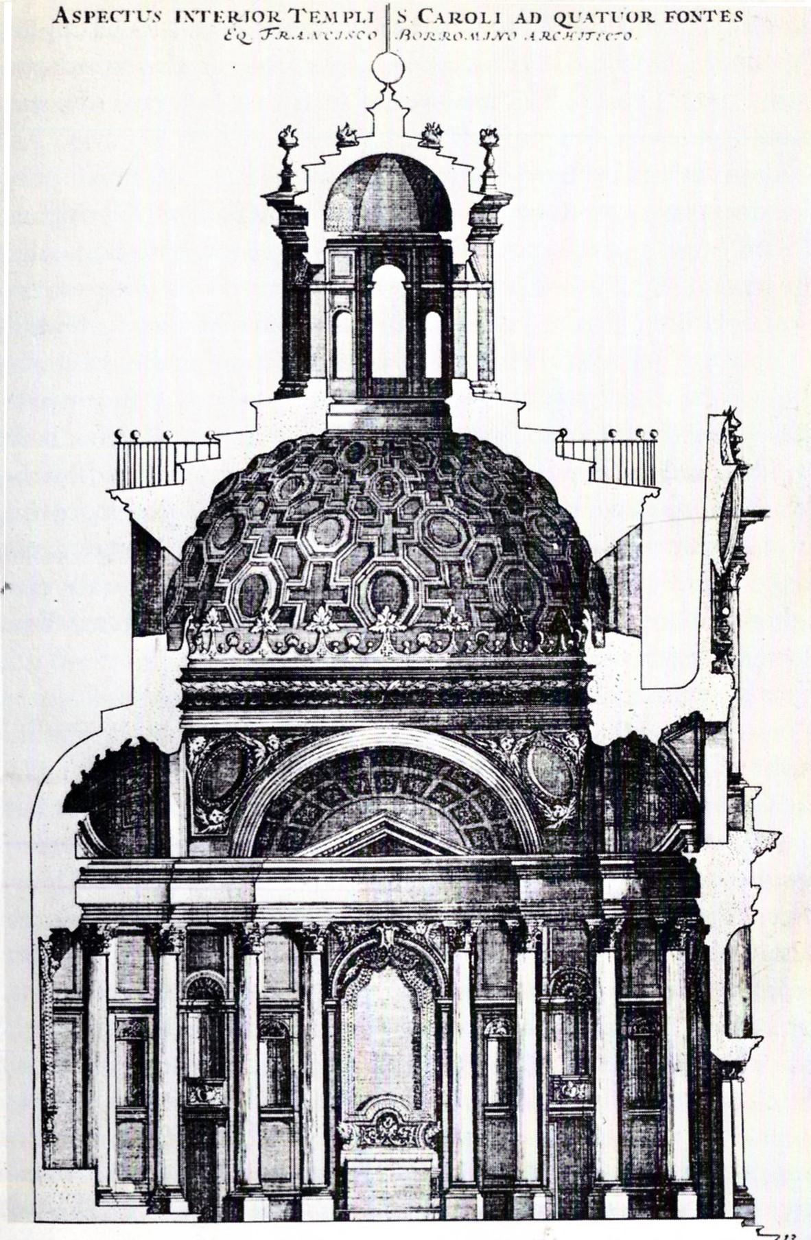 antique drawing of a domed building