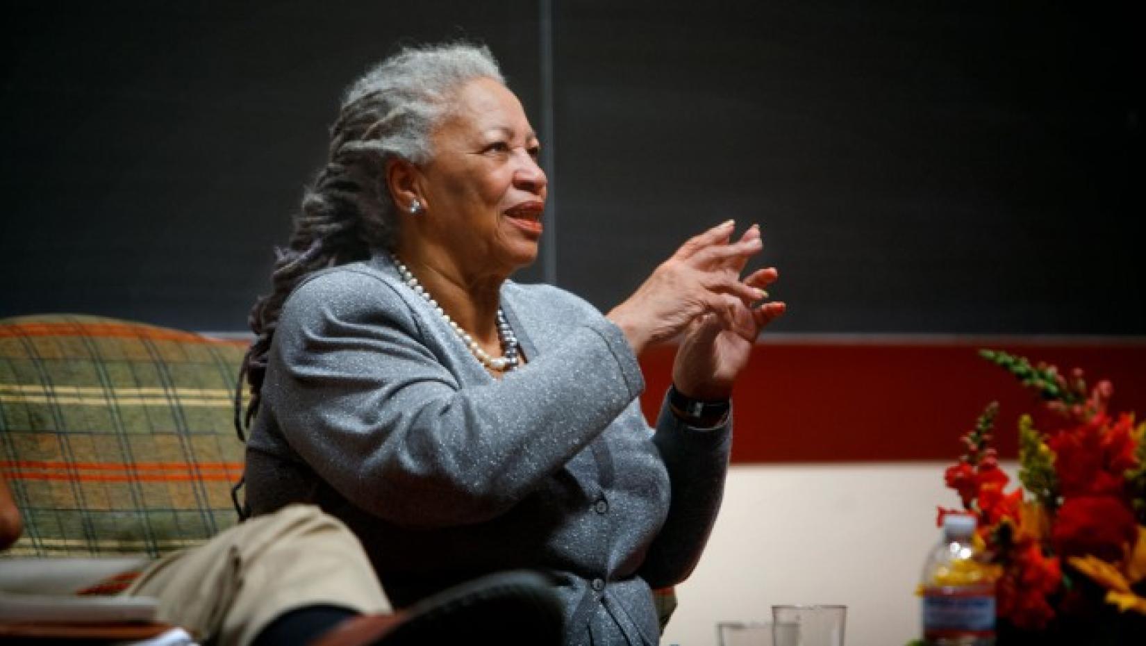 toni morrison gesturing in mid speech