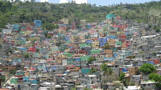very dense, but colorful landscape of houses on a hill