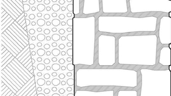 lines and shading in repeating patters.