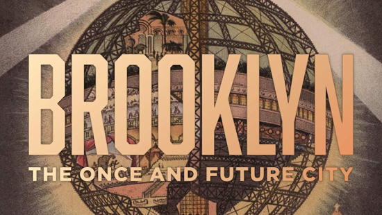 Book cover reading Brooklyn The Once and Future City in warm orange lettering 