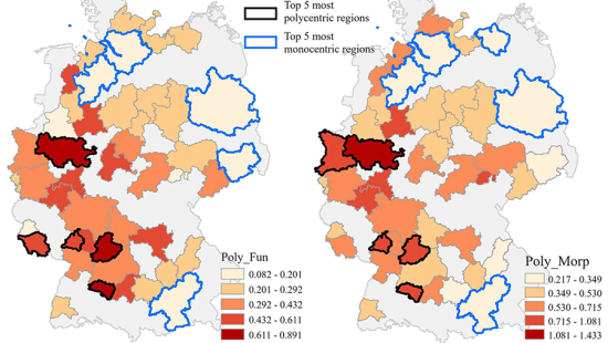 two color-coded maps of Germany