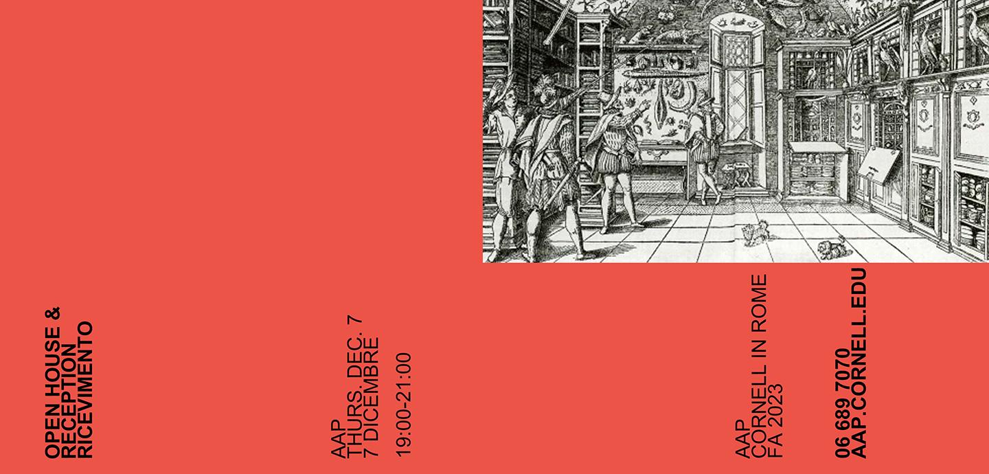 fragment of a wunderkammer drawing on a red background