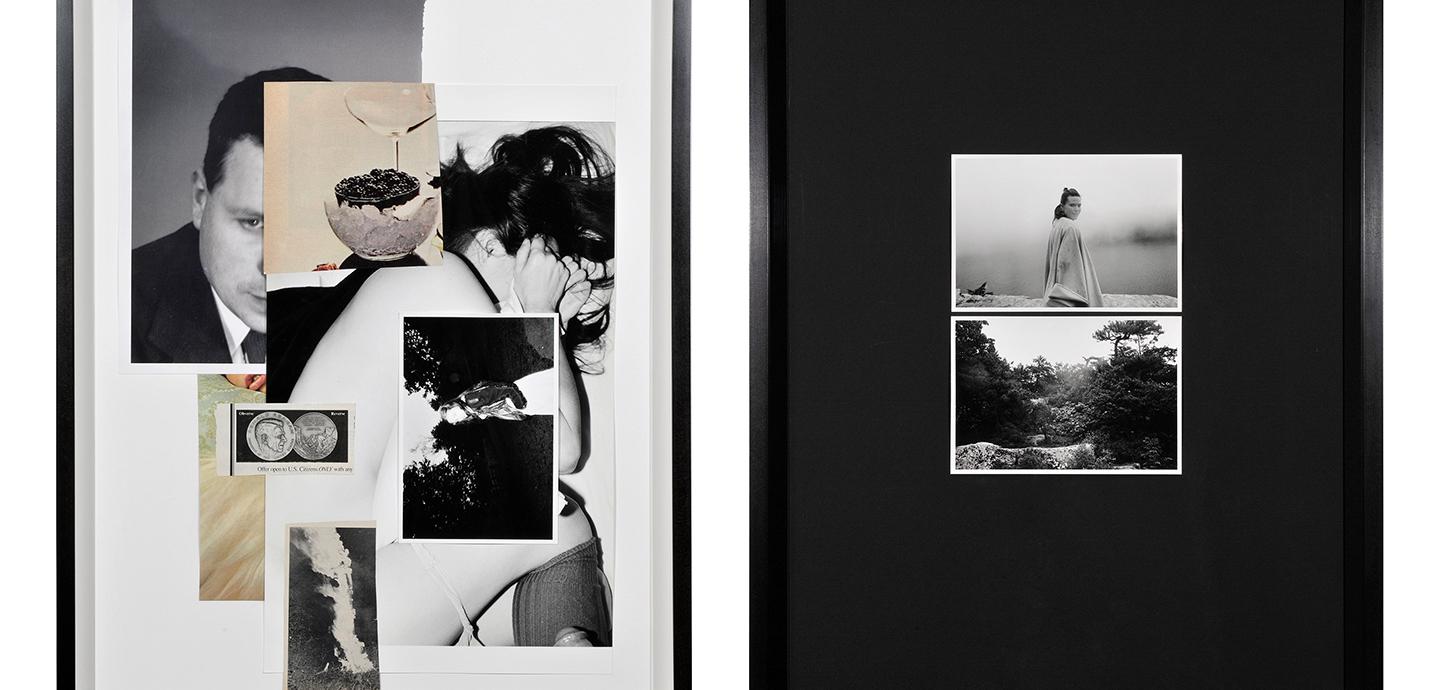 A collage of black and white photographs, featuring a mix of portraits and landscape shots.