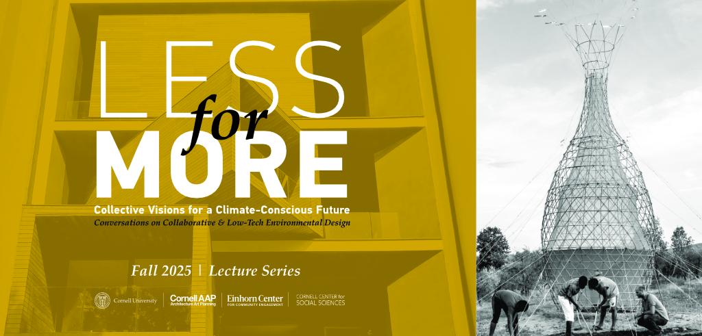 white letters on a gold background with black and white photo next to it