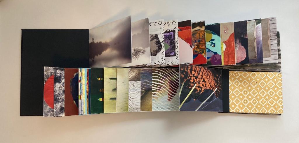 Multicolored pages book pages on a white background.