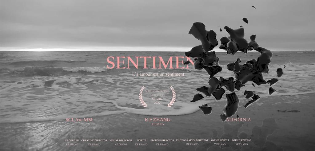 Film poster with title and credits imposed over a black and grey photograph of the ocean and a beach.