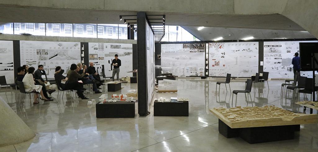 First-year M.Arch. reviews in Milstein Dome