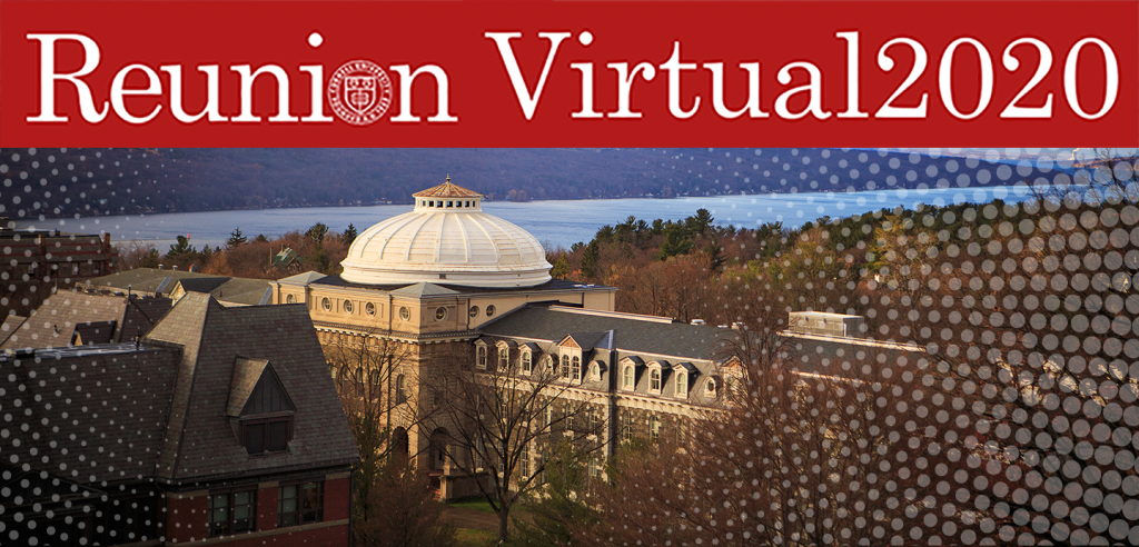 Aerial view of Sibley Hall and Cayuga Lake