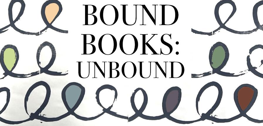 Dark grey swirls with some colors in the swirls around the title of the exhibition.