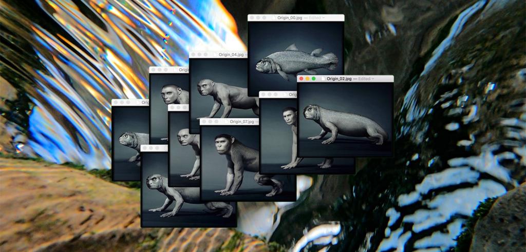 A series of desktop popup windows showing different animal-like creatures.