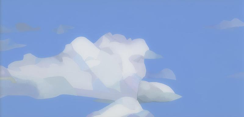 Multimedia artwork depicting blue sky and clouds created by Maria Park