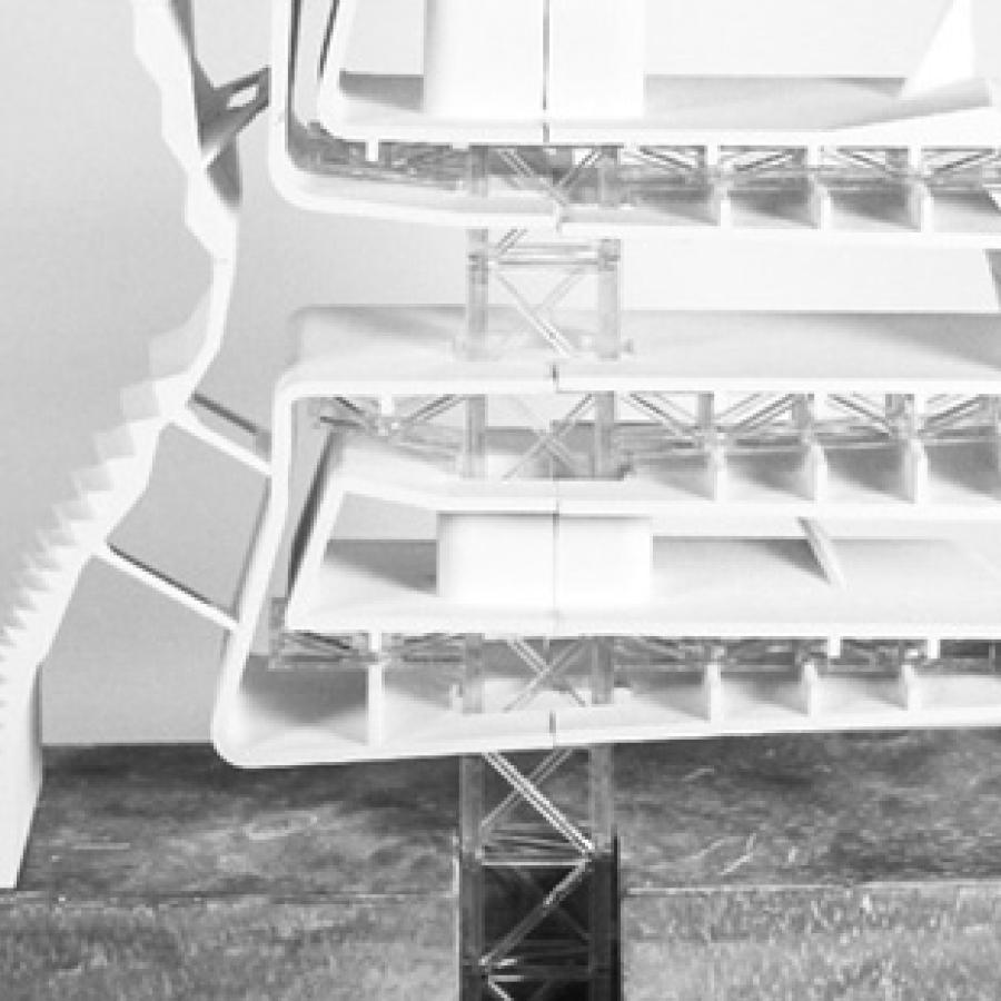 Detail view of sectional model.