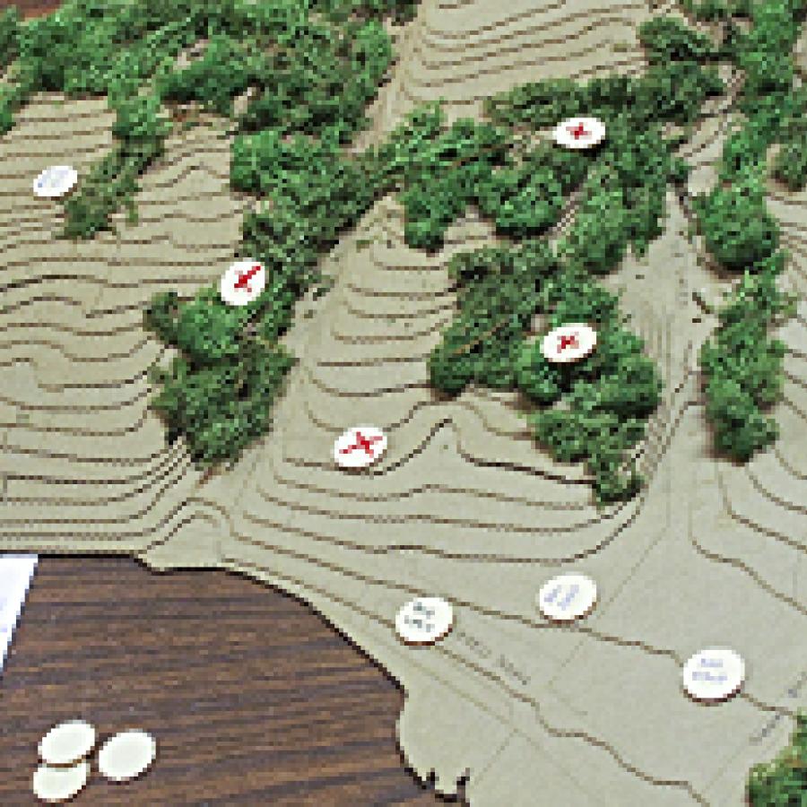 Detail of map model for Aurora Community Trail