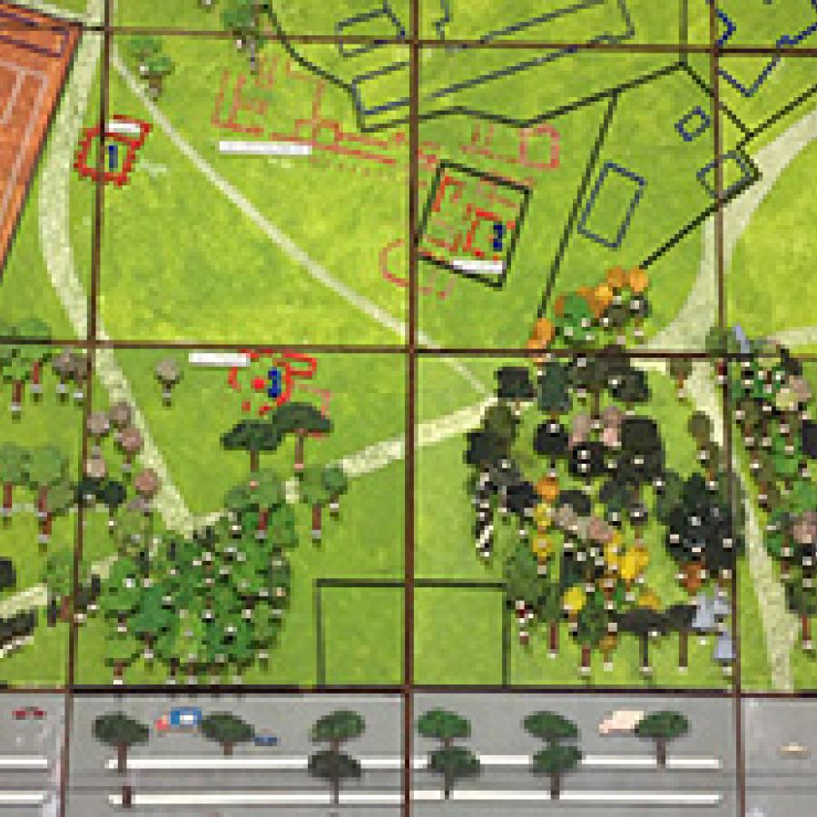 Map of a park in the village of Gordiani