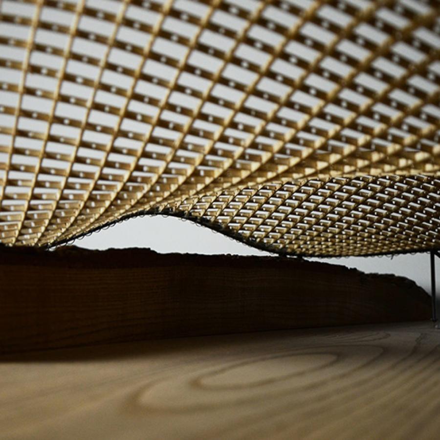 Architectural model constructed from wood. 