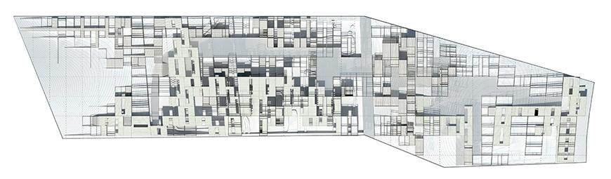 Plan drawing with rendered textures and materials.