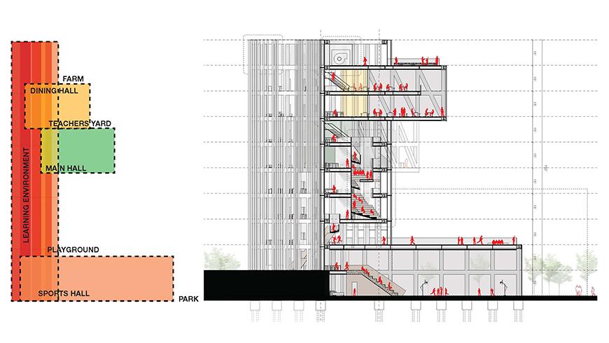 Cross-section diagram and drawing.