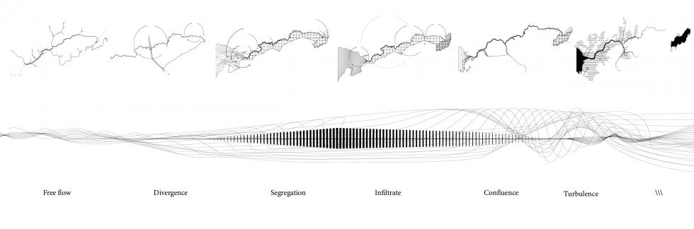 map sequencing drawing with black lines and vectors