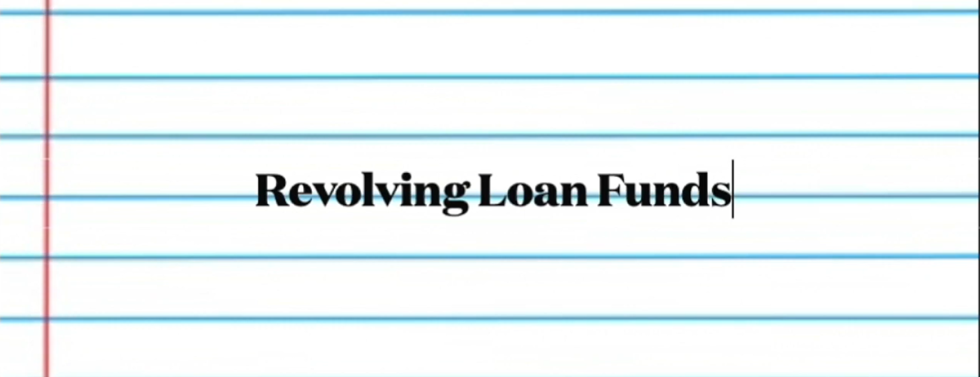 Revolving Loan Funds typed on ruled paper for a presentation 