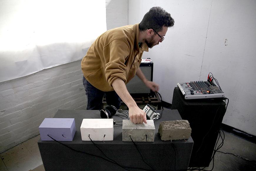 Brad Nathanson demonstrating brick instruments. 