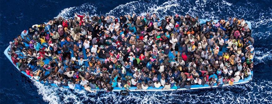 A Typical Boat Carrying Migrants Across the Mediterranean (source: 