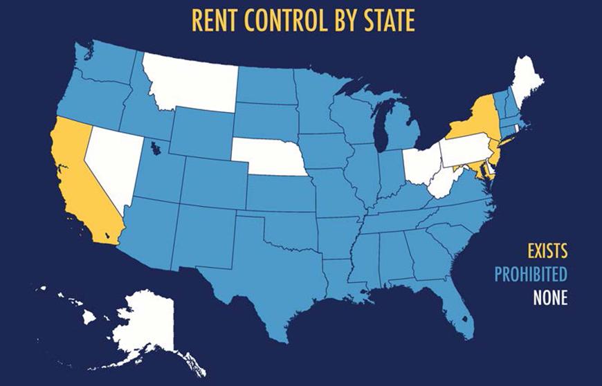 A visual of the United States in yellow, white, and blue colors.