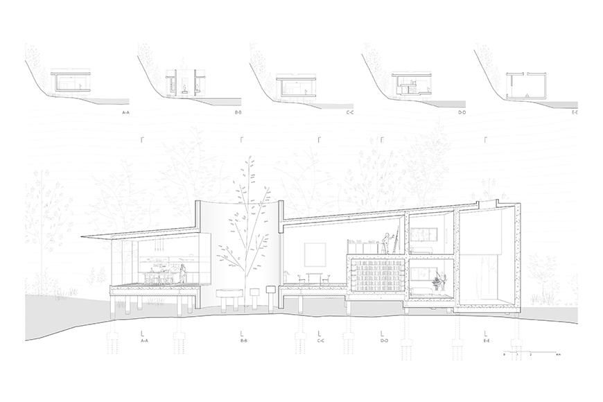 Digital rendering of an architectural structures cross section. 