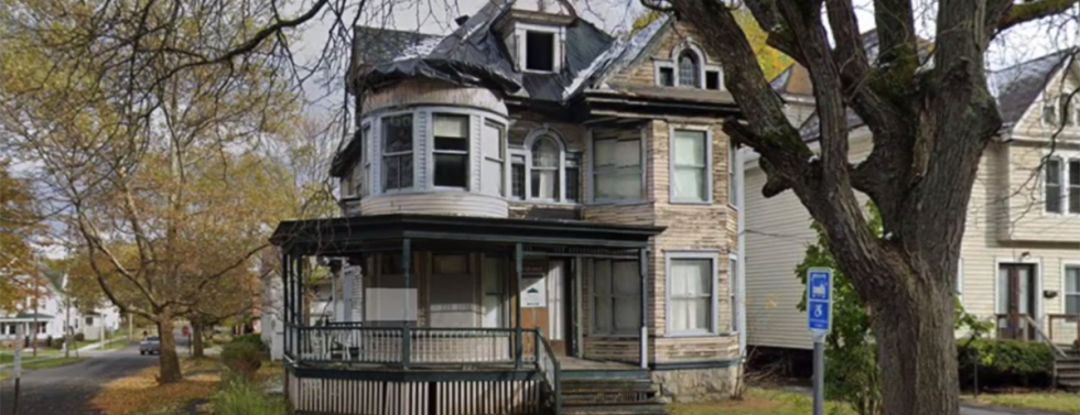 Abandoned house exterior 