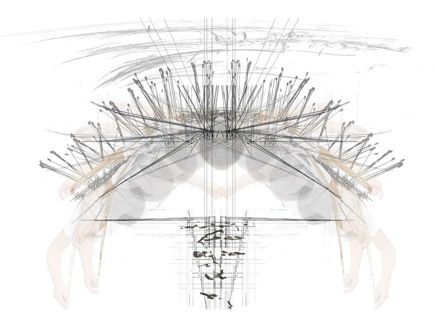 Drawing that shows different views of the drawing machine. 