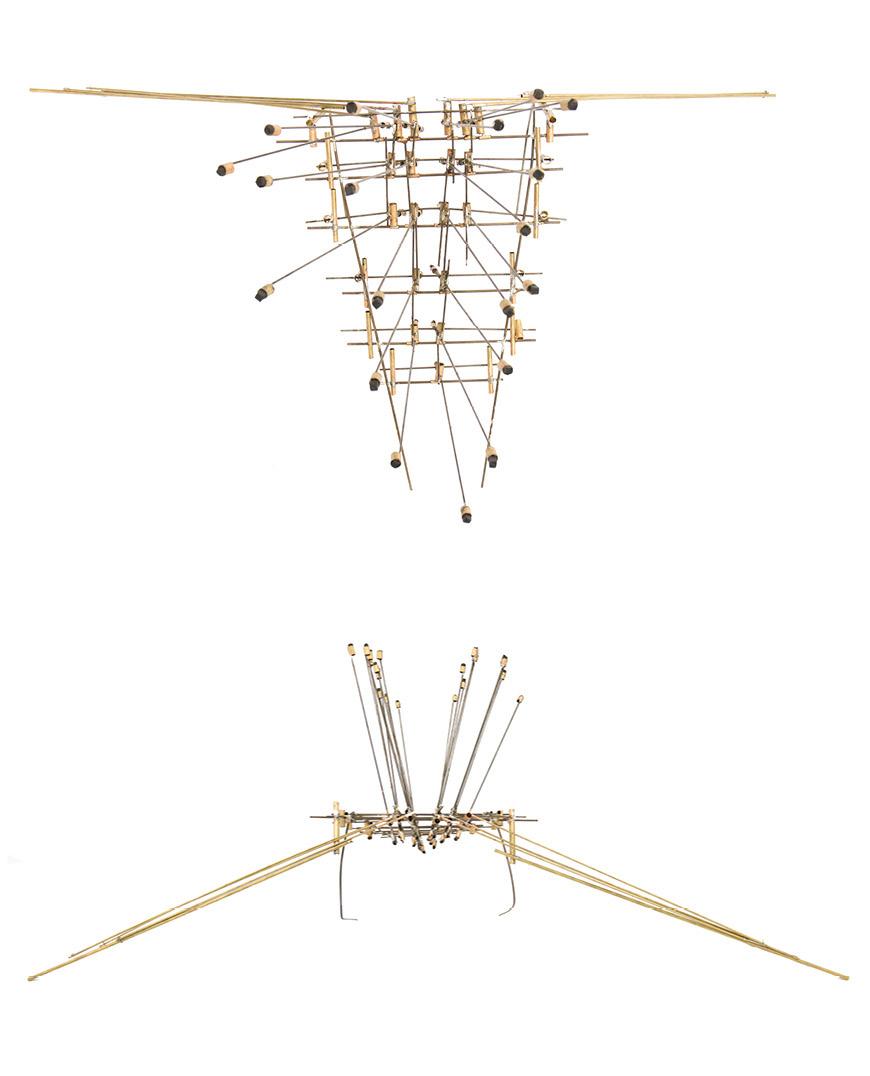 Two views of drawing machine model. 