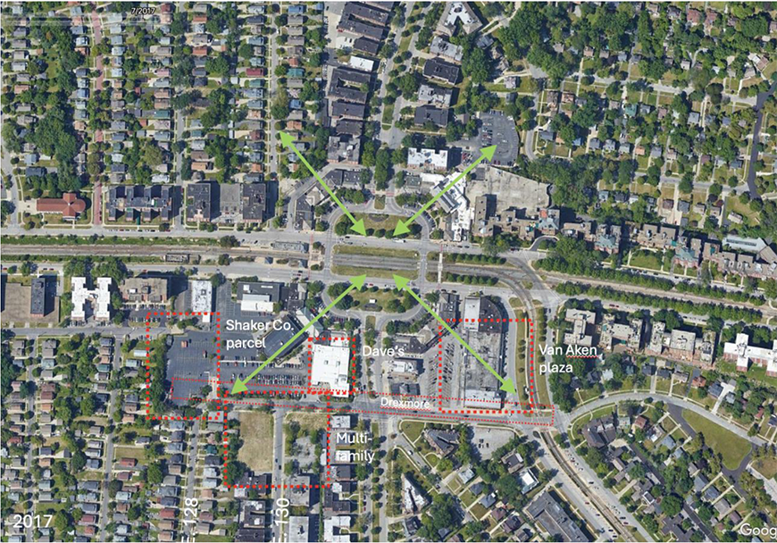 two dimensional satellite map diagram of shaker square