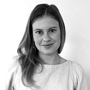 Black and White portrait of a young woman with long hair. 