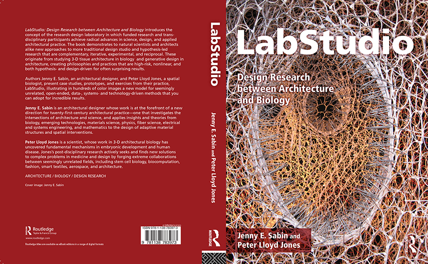 Book cover featuring a bright red background, light beige patterns on the front, and white text throughout.