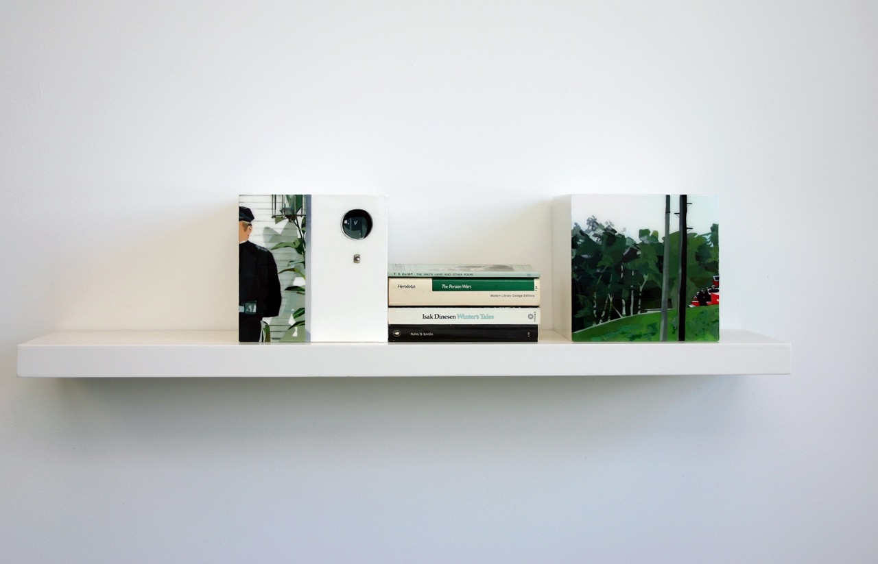 objects on a wooden shelf