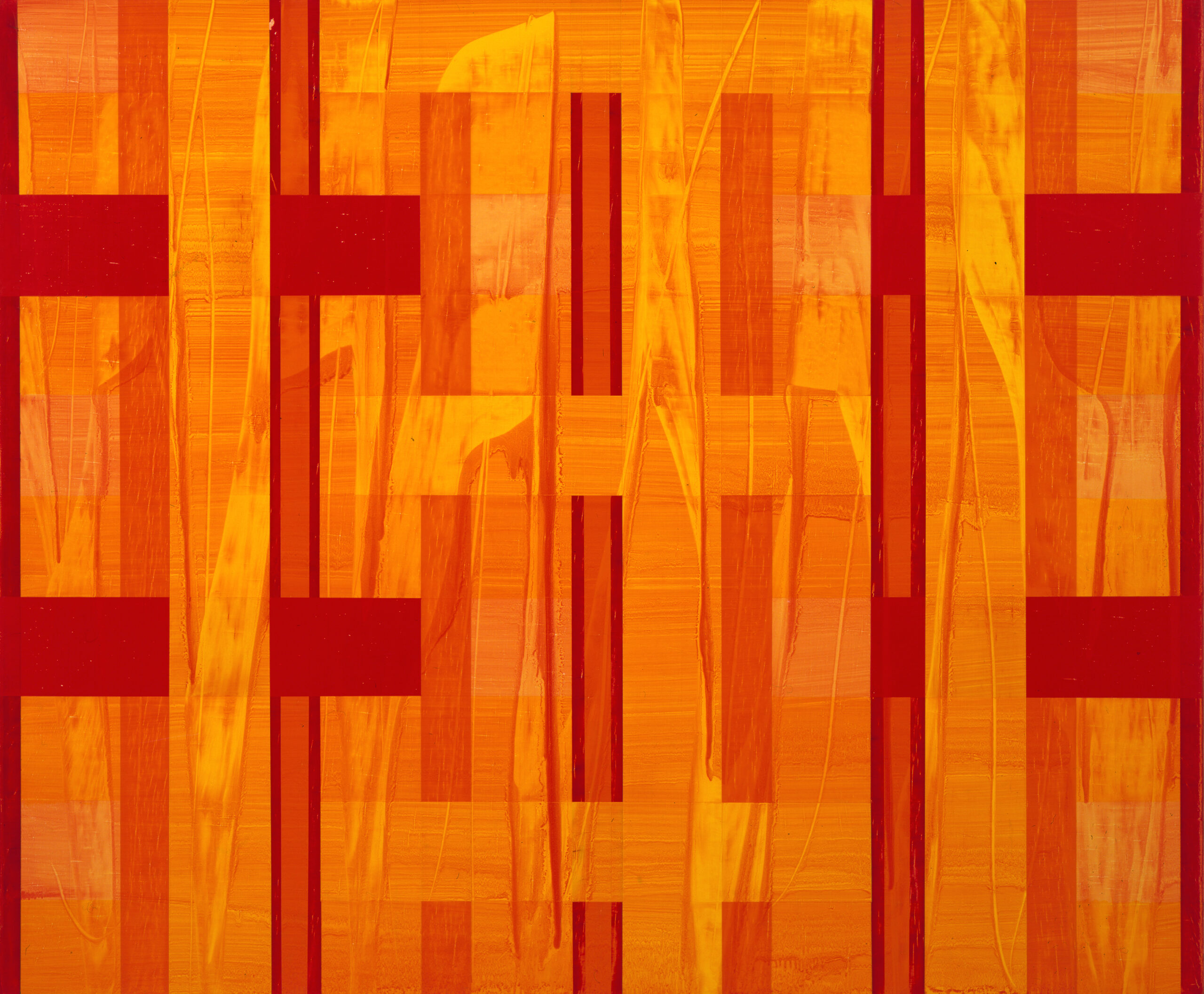 Red and orange abstract painting