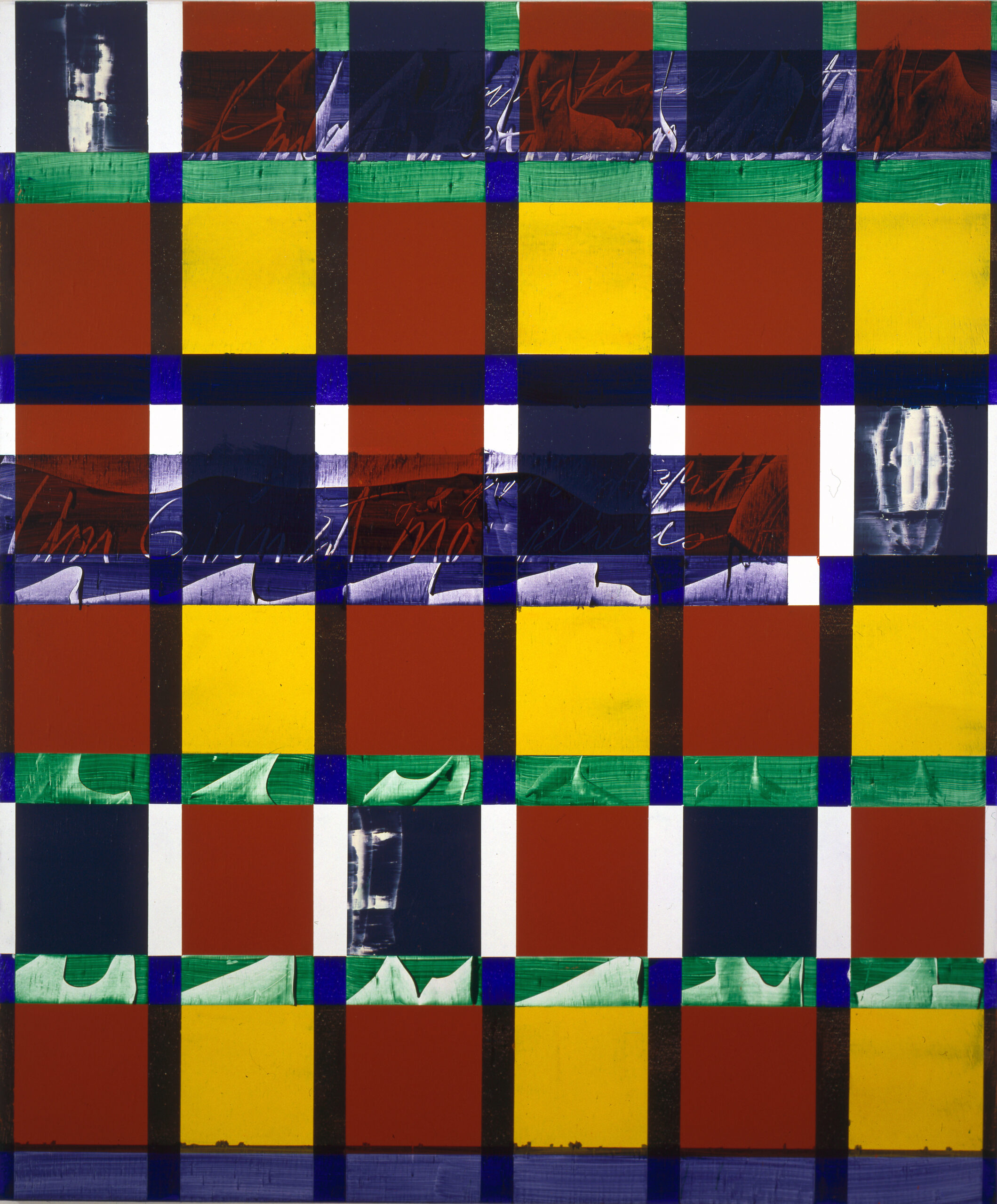 red and yellow color block painting