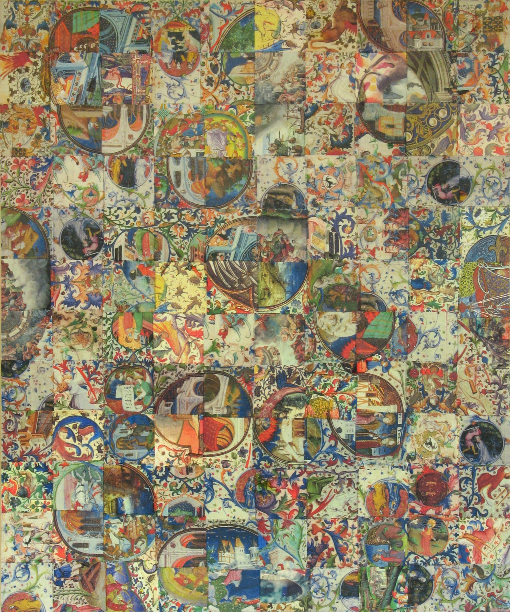 colorful patchwork grid painting