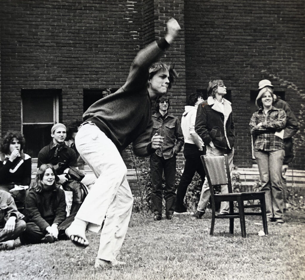 James Siena as a student at Cornell dancing outside