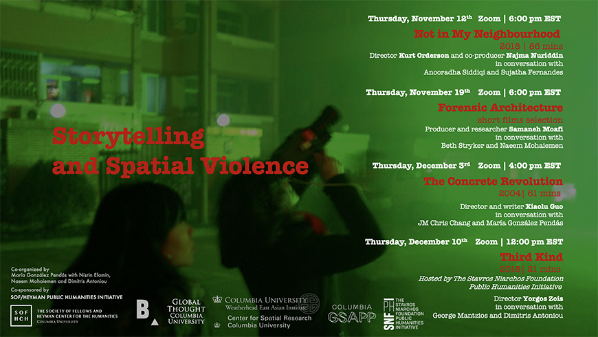 Two individuals, one holding a film camera overlaid with red and white text.