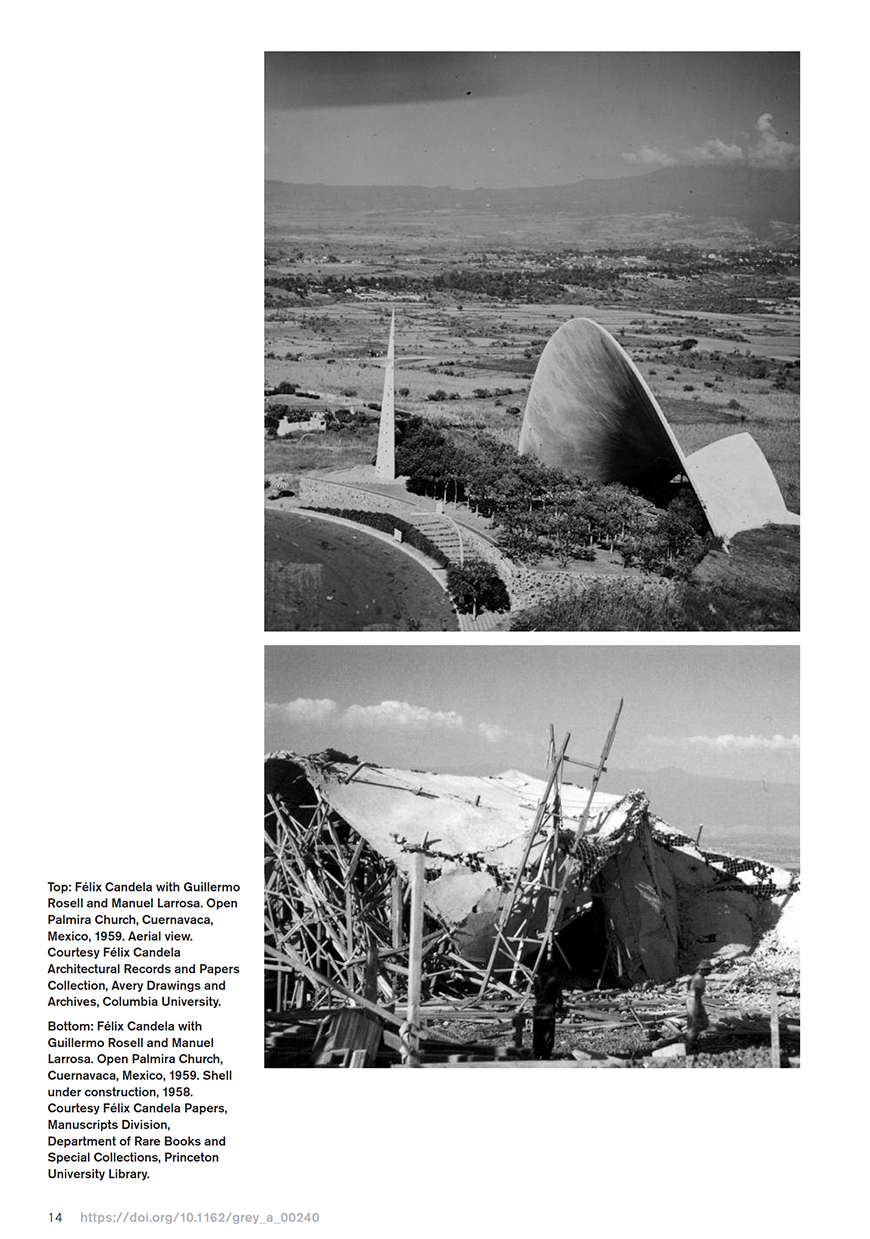 A white spire next to a staircase adjacent to a domelike structure. A collapsed structure with building materials sticking out.