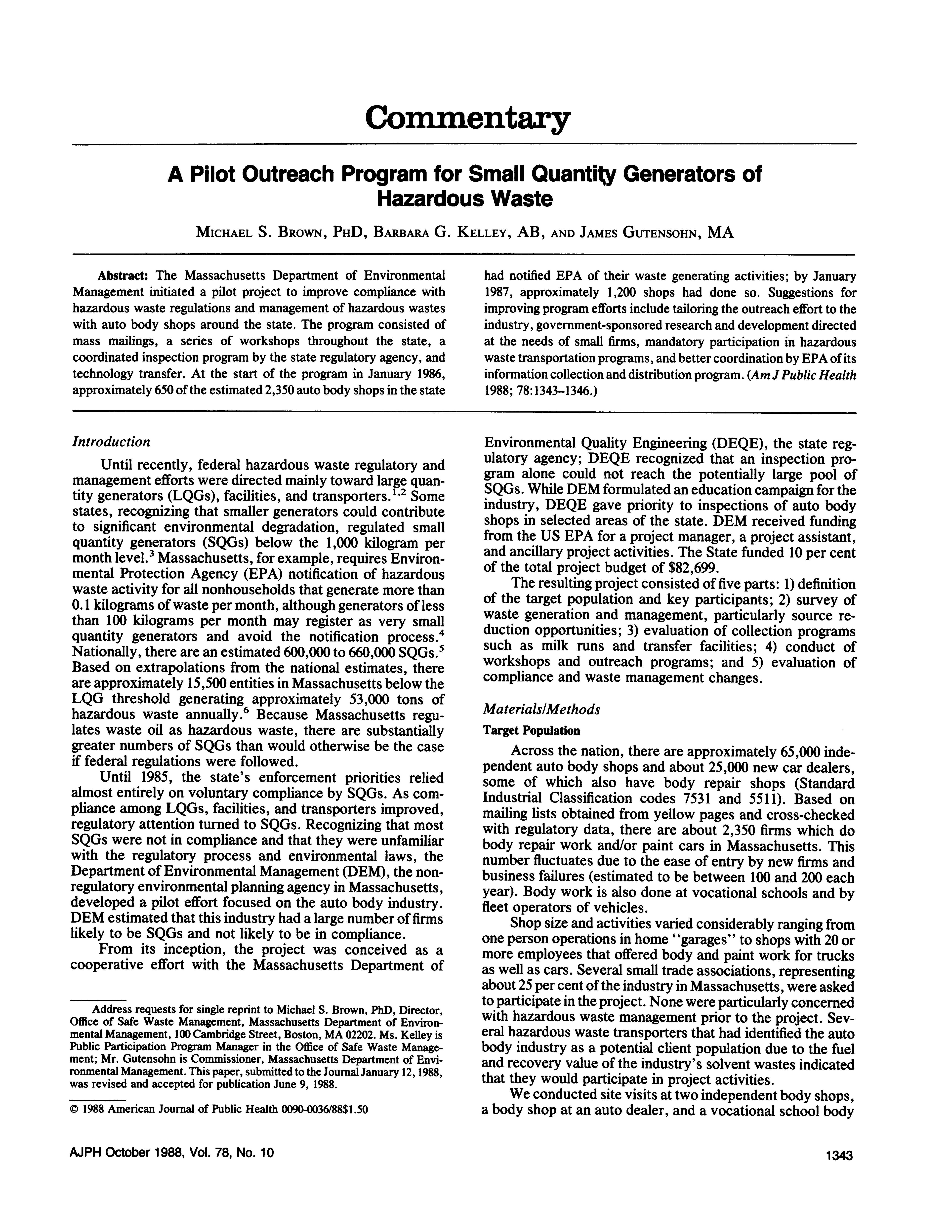 First page of a journal article